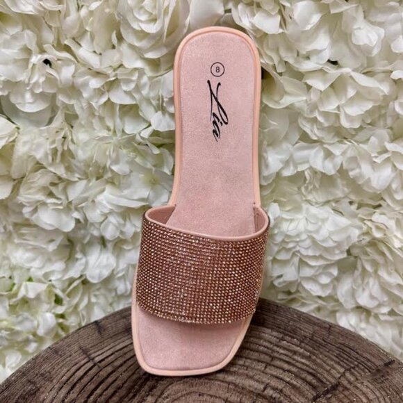 Beige Sandal with Beige Gem Detailing - Picture 1 of 1